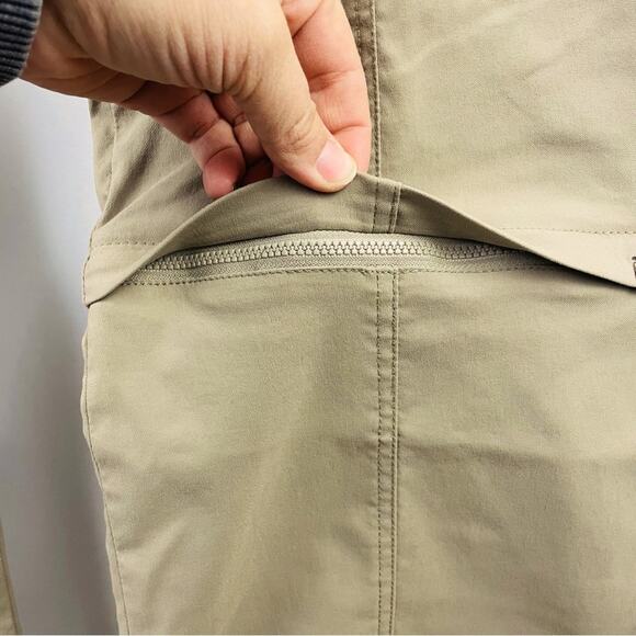 PrAna Monarch Convertible Hiking Pant Zip Off Stretch Drawstring Tan Size 14 - Picture 6 of 13